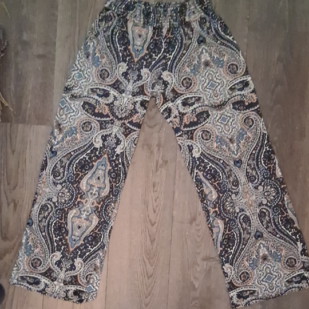 Bohemian Paisley Wide-Leg Trousers